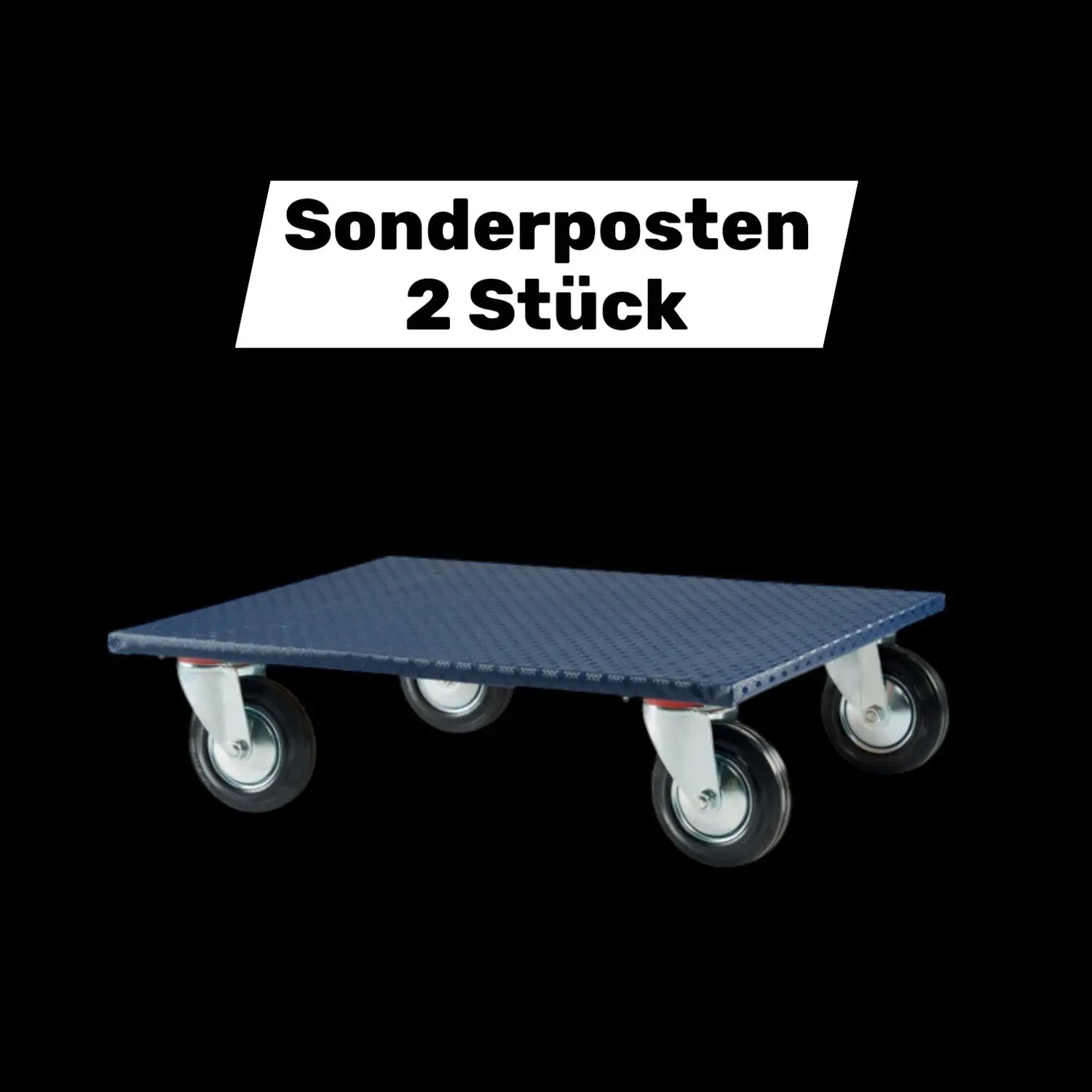 B-Ware E/D/E Möbelroller Transportwagen 600x500mm 500kg Vollgummi 125 Mm 2 Stück - 4053569790543