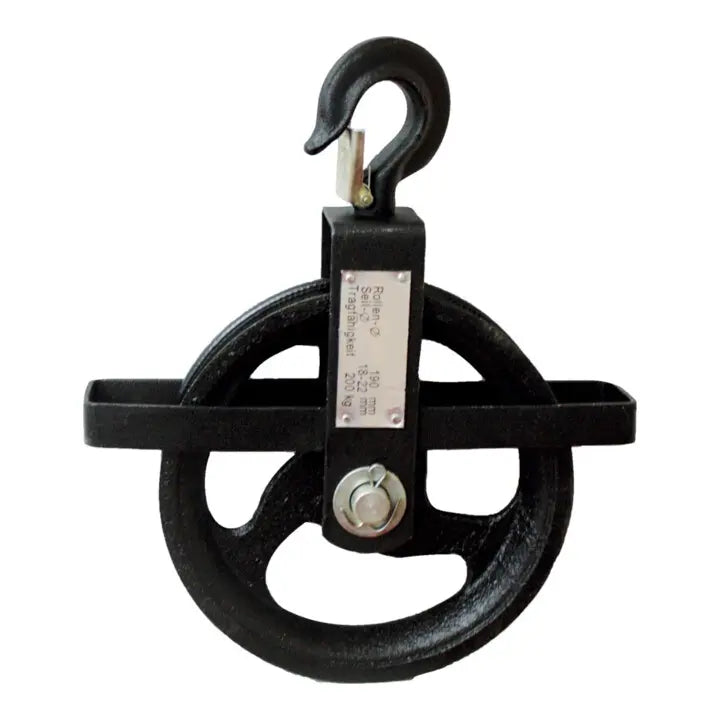 B-Ware E/D/E Bauaufzugsrolle Seilrolle Bauaufzugsrolle Seilrad Hakensicherung 200kg  - 4016092451305