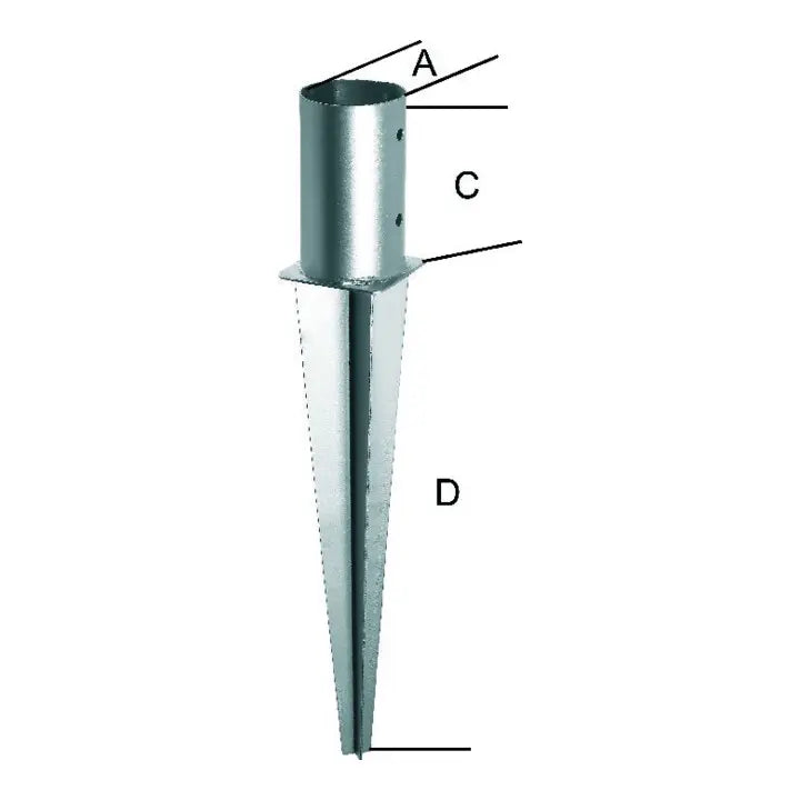 B-Ware E Nor Mpro Bodenhülse Pfostenanker Rundholz Einschlaghülse Stahl 3 Stück - 4317784410380