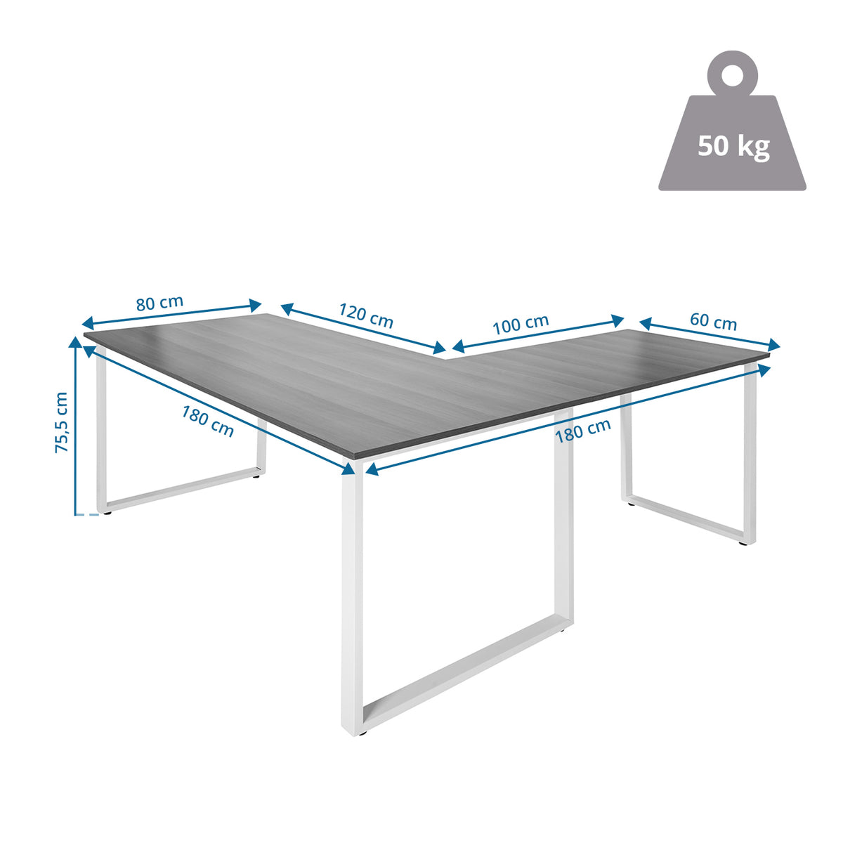 hjh OFFICE Eckschreibtisch Schreibtisch WORKSPACE XL I 180x180cm SIEHE TEXT/FOTO - 4064323014614