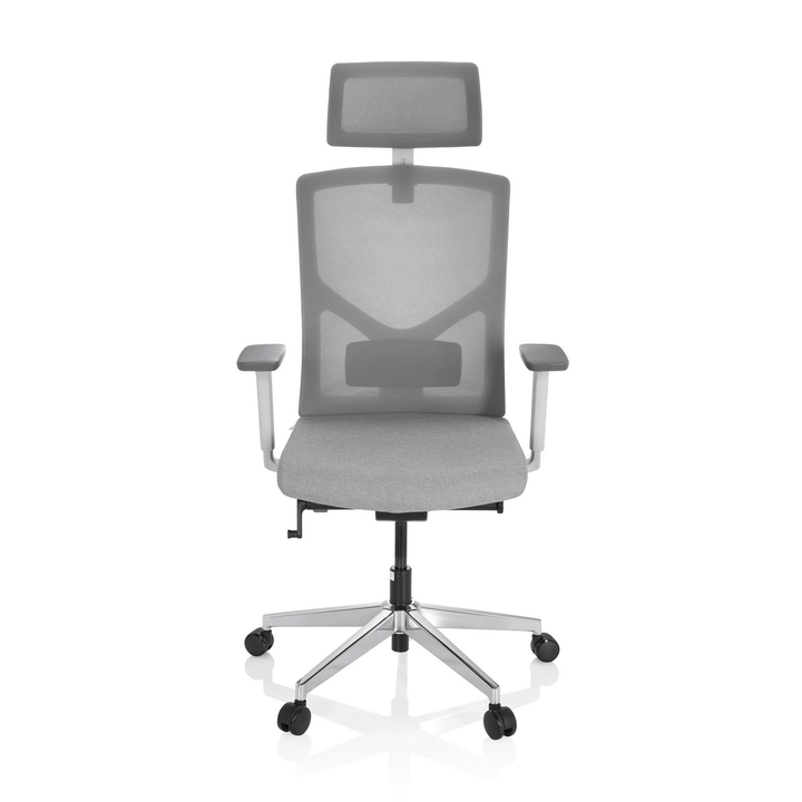 hjh OFFICE Bürostuhl Drehstuhl Stuhl Stoff grau Armlehnen höhenverstellbar
