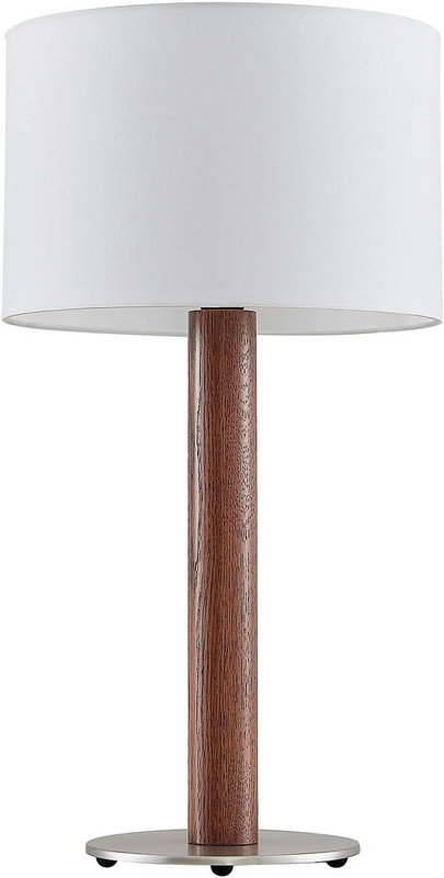Lucande Larkira Stoff-Stehlampe Holz 48 cm Stehleuchte Leuchte Standlampe Licht
