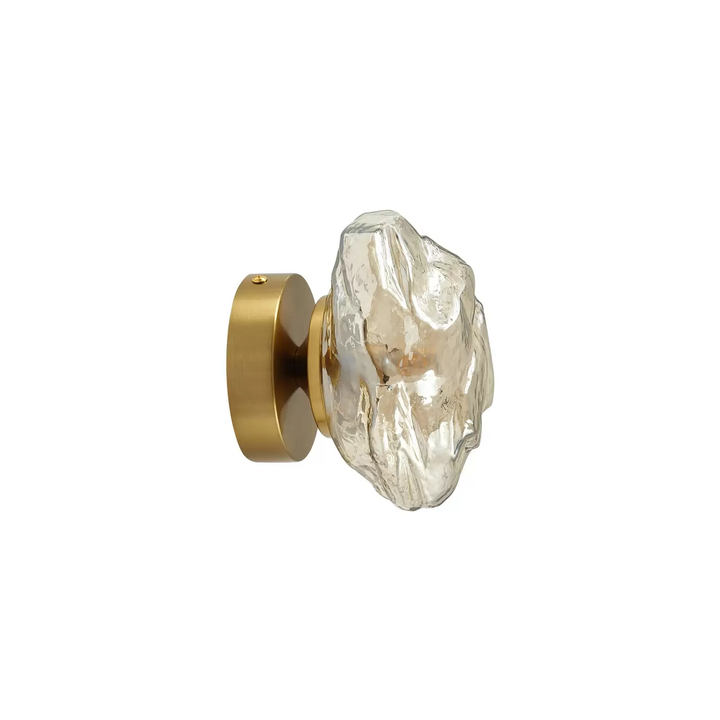 Lindby Wandleuchte Piatra amber messing Glas Ø 16 cm G9 Wandlampe Lampe Leuchte