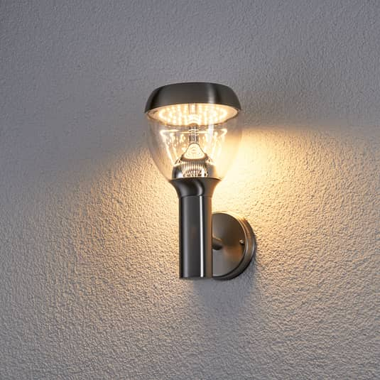 Lindby Etta LED-Außenwandleuchte Wandleuchte Wandlampe Wandlicht Lampe Edelstahl