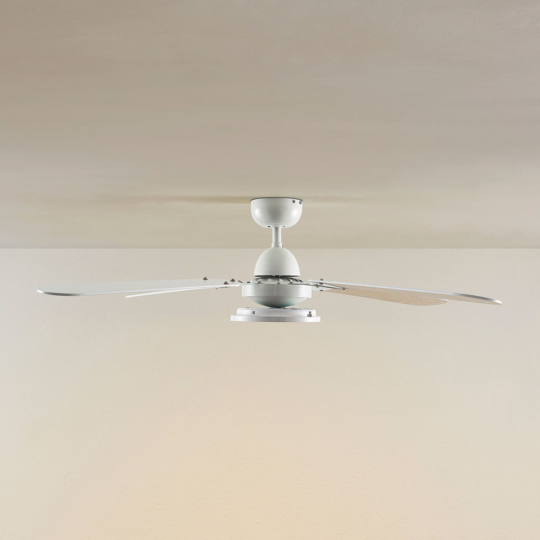 Lindby LED-Deckenventilator Tedric weiß leise Ø 133 cm Ventilator Deckenlampe