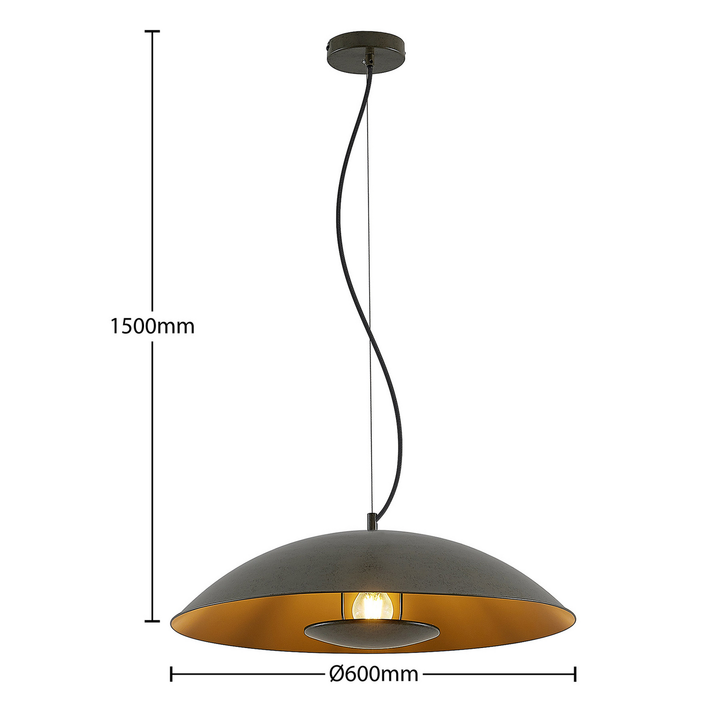 Lindby Emilienne Pendelleuchte Deckenlampe Hängeleuchte E27 Stahl Dunkelgrau100 B-Ware - 4251911749823
