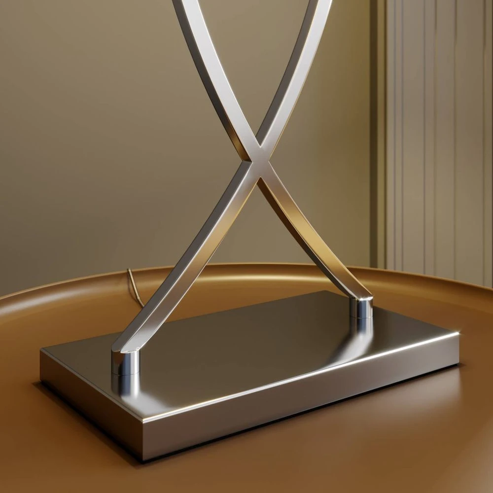 B-Ware Lucande Evaine Tischleuchte Schreibtischleuchte Bürotischlampe Lampe Chrom Weiß