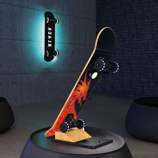 Evotec Skateboard-LED-Wandleuchte Lampe Leuchte Wandleuchte  Easy Cruiser Black