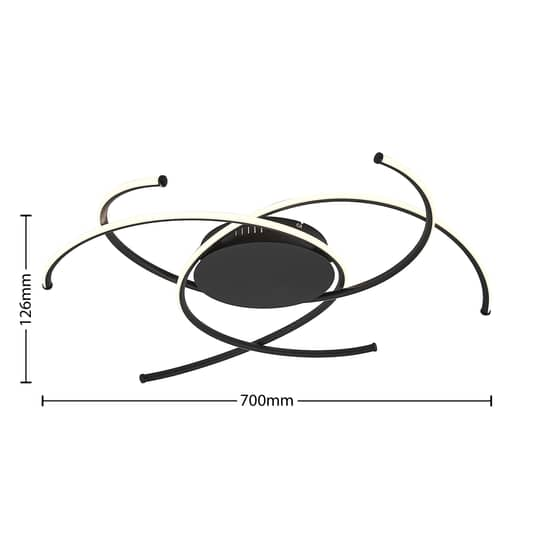 B-Ware Lindby Yareli Led Deckenlampe Deckenlampe Lampe Leuchte Licht Design Sandschwarz