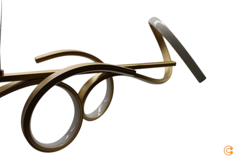 Leuchten Direkt Led Pendelleuchte Curls Hängelampe Deckenlampe Led Messing M414 B-Ware - 4043689959890