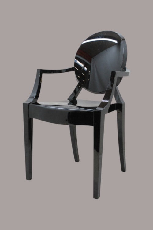 Kartell Louis Ghost Stuhl schwarz stapelbar für Innen- und Außenbereich - 8034105780187