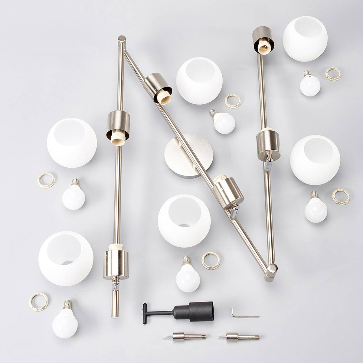 Lindby LED-Deckenlampe Elaina Deckenlampe Lampe Leuchte 6-flg. E14 nickel matt - 6291106553321