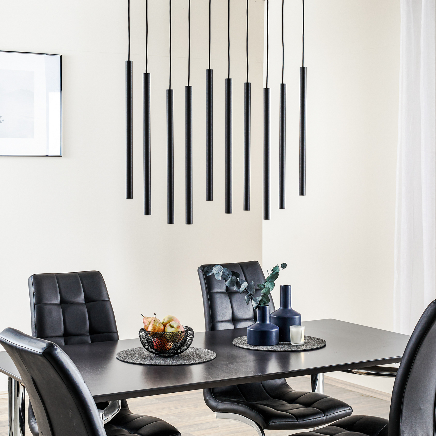 Hängeleuchte Hängeleuchte Lampe Leuchte Licht Laser Zehnflammig Schwarz Stahl B-Ware - 5903139892391