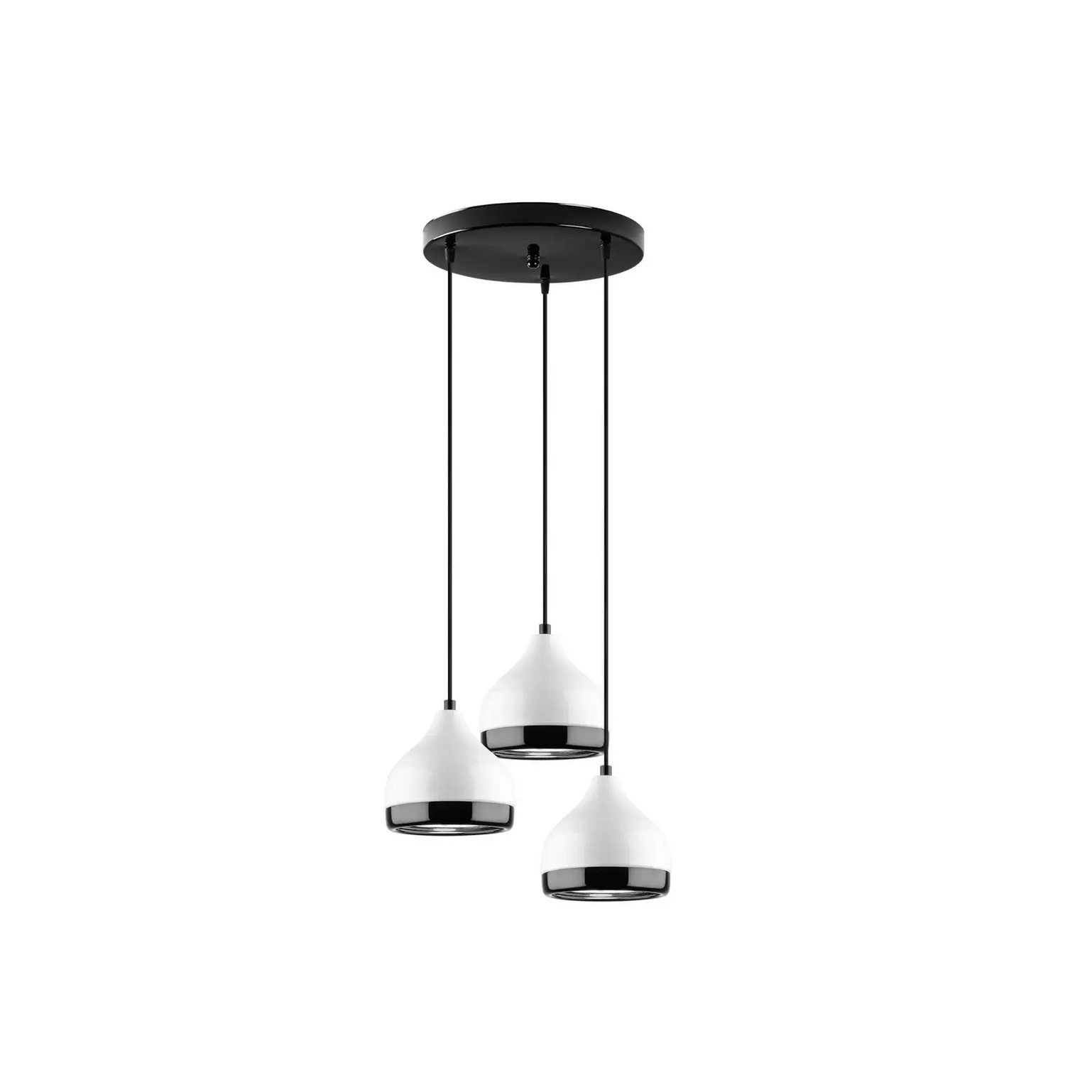 Hängeleuchte Yildo 6873 Weiß Schwarz Metall 3 Flammig Rund Deckenlampe Lampe B-Ware - 8683342650526