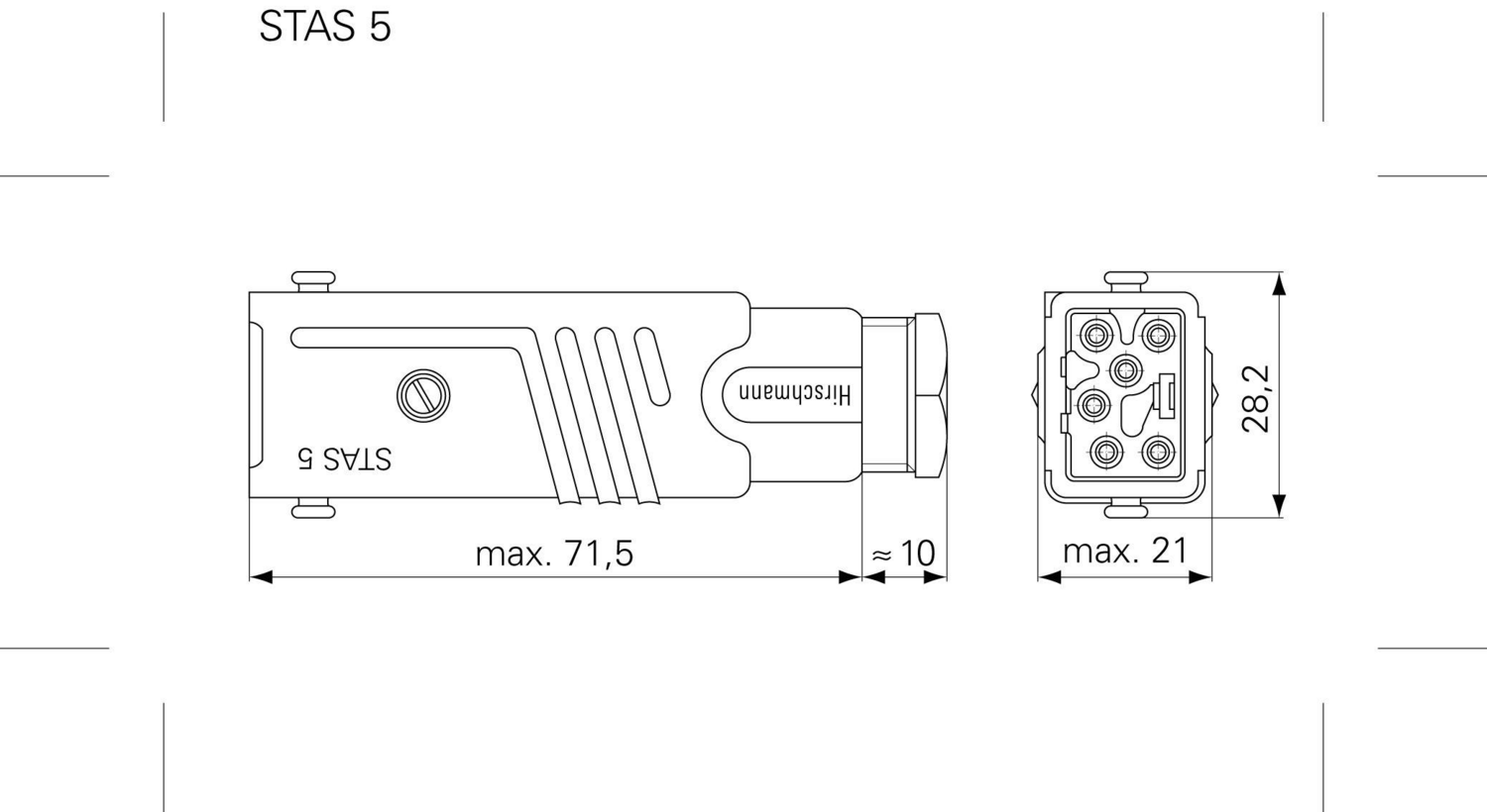 Hirschmann Netz Steckverbinder Stas Stecker Gerade Gesamtpolzahl: 2 + Pe 16 A53 B-Ware