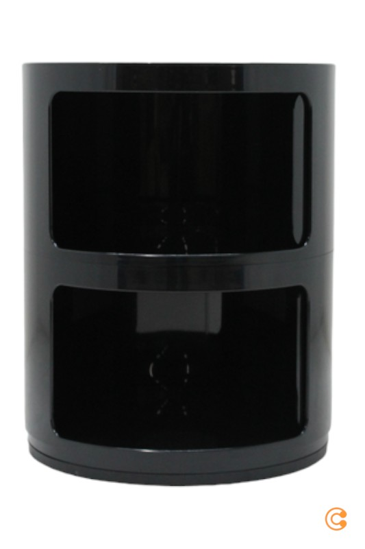 B-Ware Kartell Componibili 4966 Container Regal Containerregal Rundcontainer Schwarz - 8034105781702