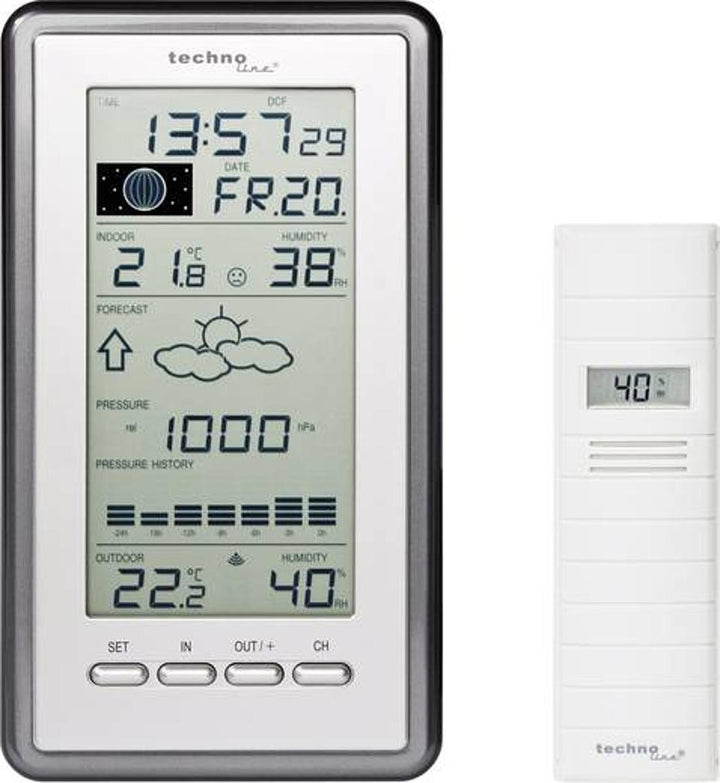 Techno Line WS 9040 IT Funk Wetterstation digital Luftfeuchtigkeit Funk-Uhr