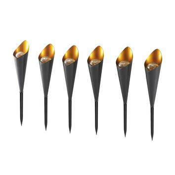 Lindby Jalf Led Solarlampe Sockelleuchte Sockellampe Leuchte 6er Set Dunkelgrau B-Ware