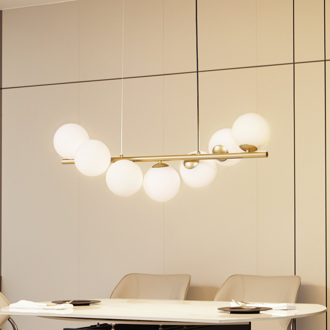 Lucande Hängeleuchte Isandro Gold Opal 7 Flammig Deckenlampe Deckenleuchte S877 B-Ware - 4251911786439