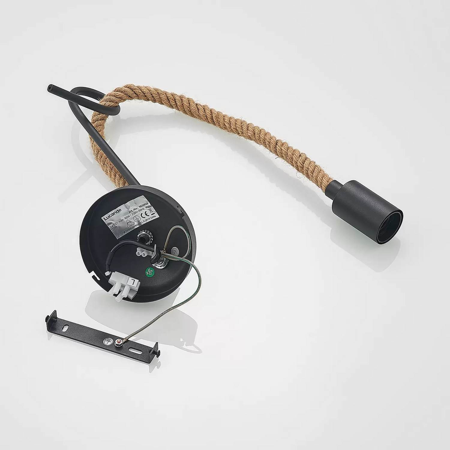 B-Ware Lucande Ropina Wandleuchte Mit Hanfseil Wandlampe Lampe Leuchte Wohnzimmerlampe