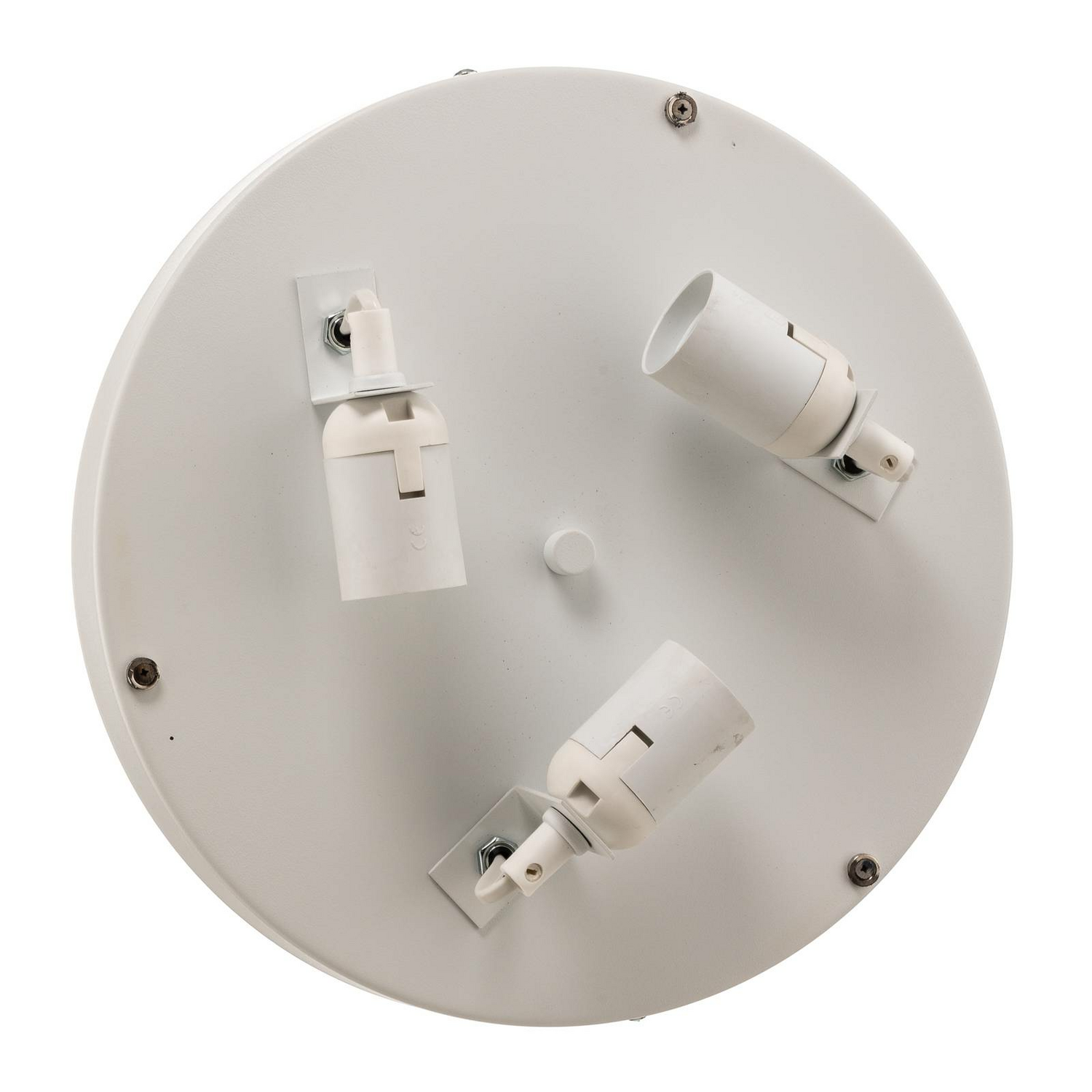 Plafonnier Eko Light Leano, suspension E27, gris, rond, lin, reconditionné (B-stock).