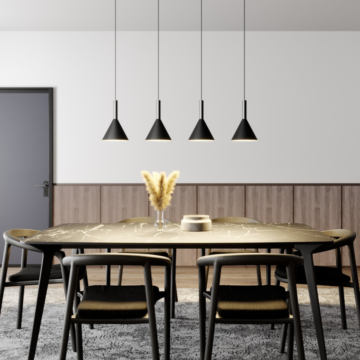Arcchio Tadej Pendelleuchte Hängeleuchte Lampe Leuchte 4-flammig schwarz weiß