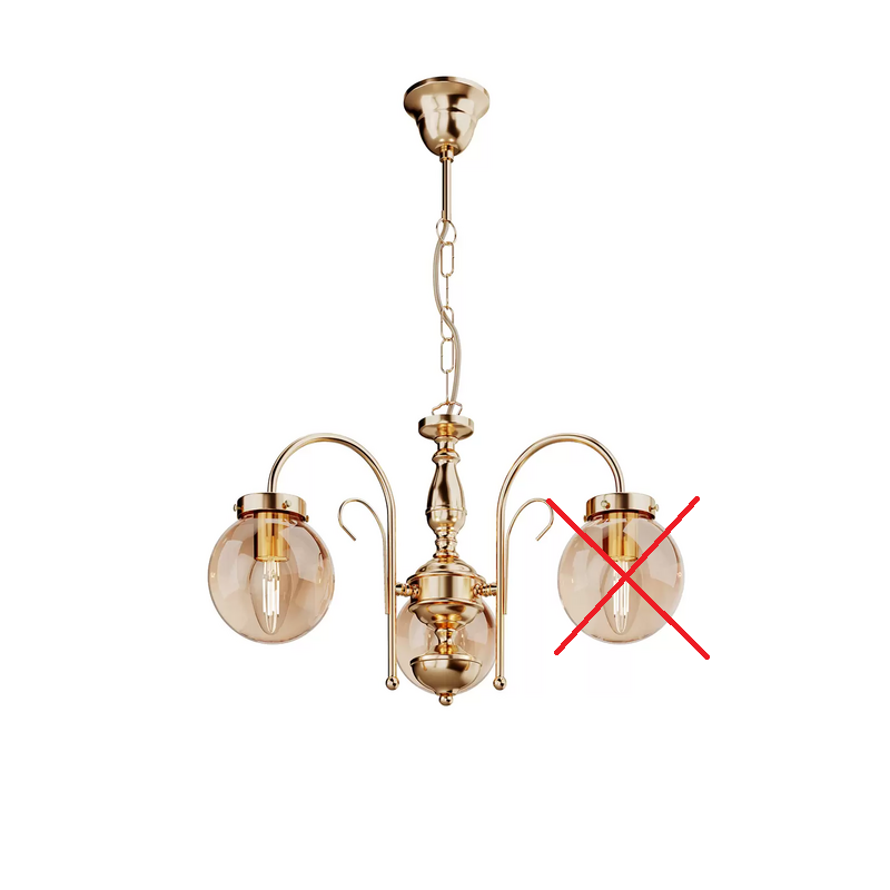 Kronleuchter Hector gold dreiflammig Deckenlampe Deckenleuchte Lampe Leuchte E14