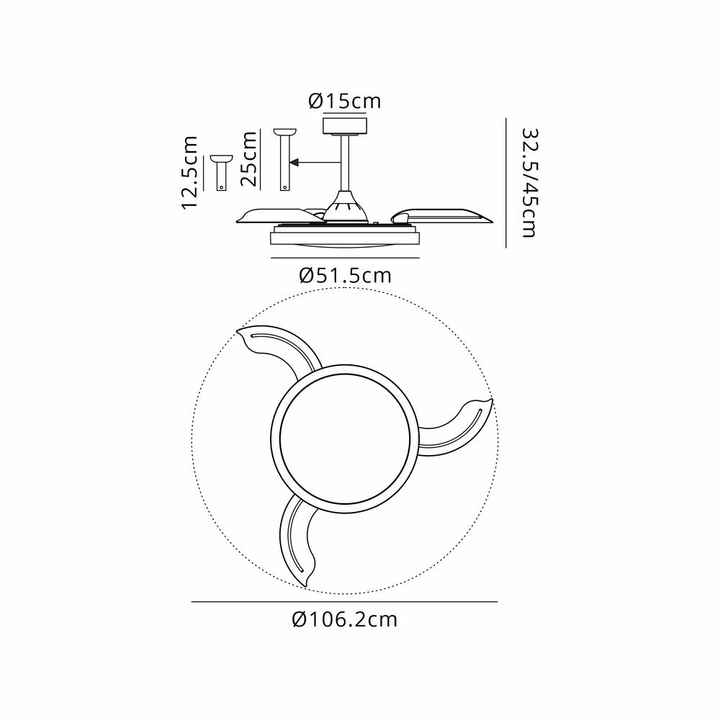 Mantra Siberia Deckenventilator Led Fernbedienung Dimmbar Weiß Lampe Lüfter Spot B-Ware - 8435153287589