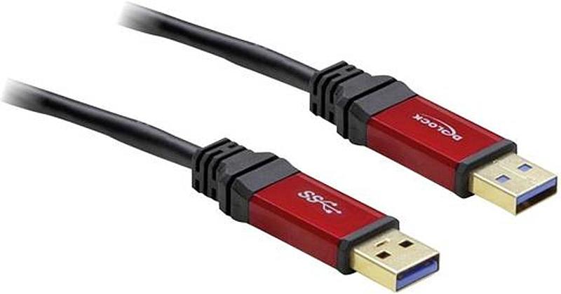 Delock USB-Kabel USB 3.2 Gen1 USB-A Stecker 5 m Rot schwarz vergoldete Stecker