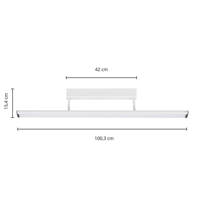 Prios Yuela LED-Deckenlampe DALI Deckenlampe Deckenleuchte Lampe 100 cm silber