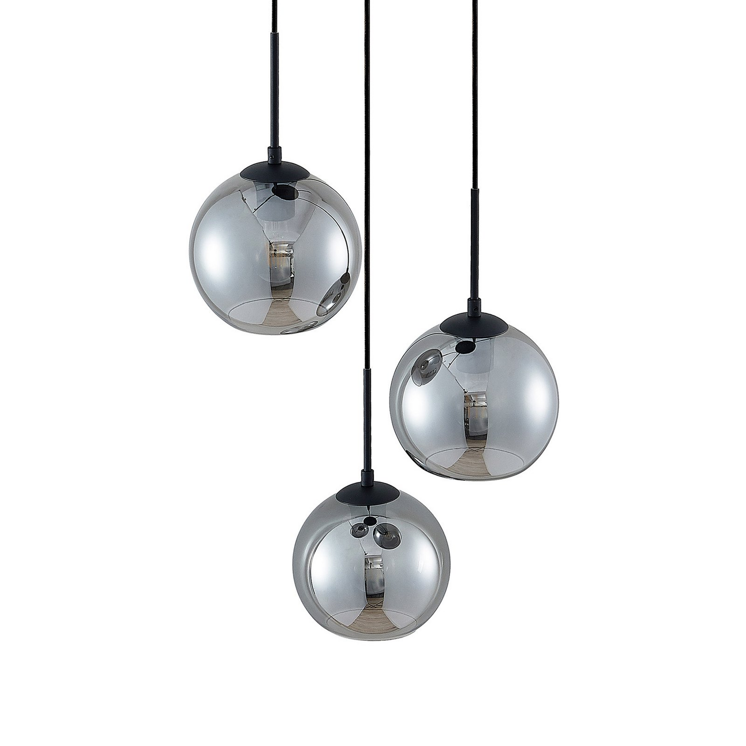 Suspension Lindby Jurian de qualité B, lampe suspendue, plafonnier, éclairage, 3 ampoules, E27, Noir 942 