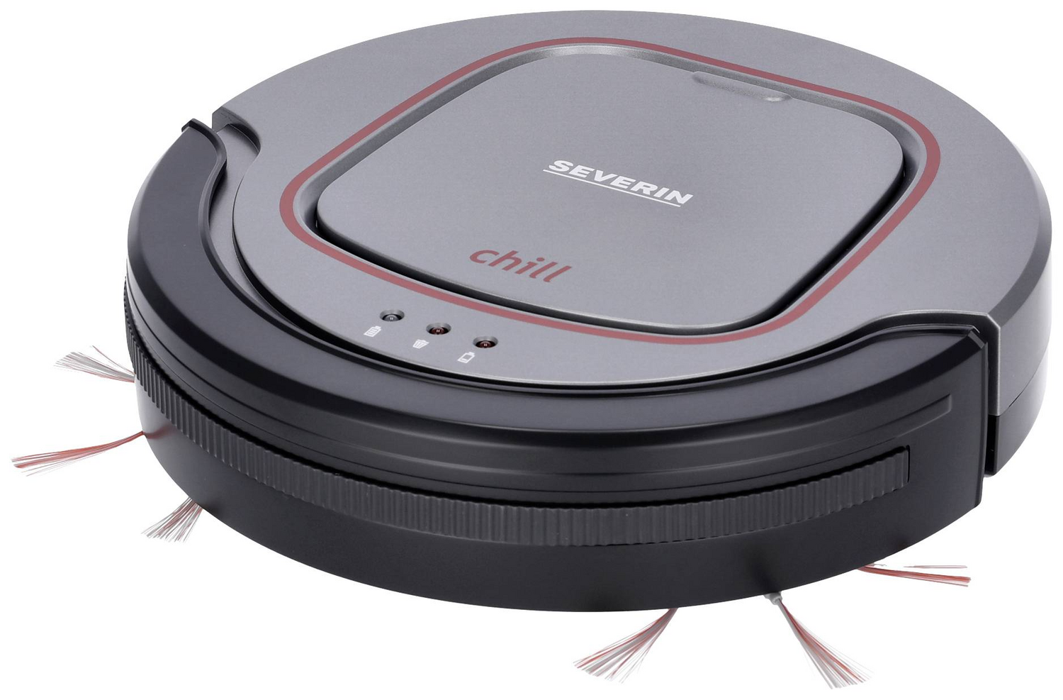 B-Ware Severin Saugroboter Chill Grau Rot Schwarz Extra Leise Staubsauger Sauger