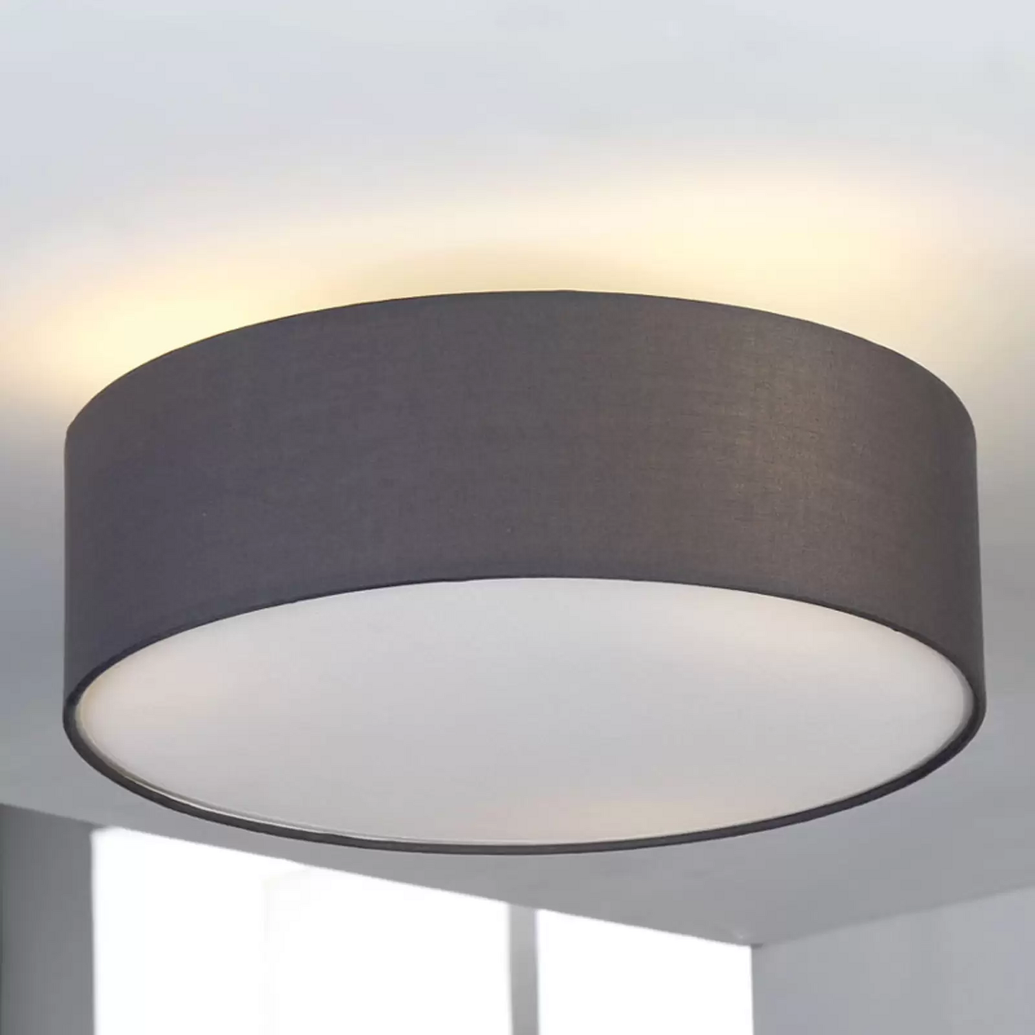 Suspension Lindby Sebastian, modèle B, ampoule E27, diamètre 40 cm, gris.