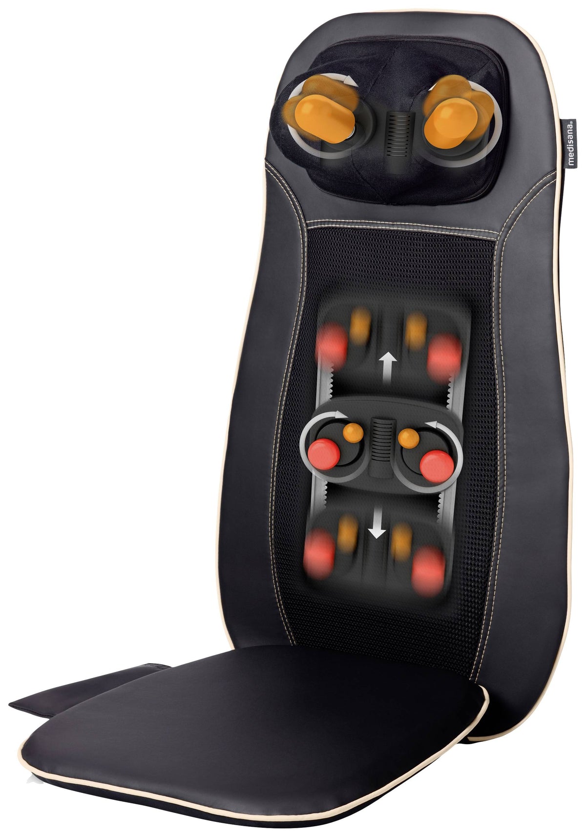 Medisana Massagesitzauflage MCN Shiatsu 48 W Schwarz Orange 230 V Auflage S470 - 4015588889301