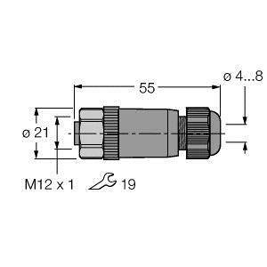 Turck 6914538 Sensor /Aktor Steckverbinder Steckverbinder M12 Unkonfektioniert B-Ware - 4047101510850