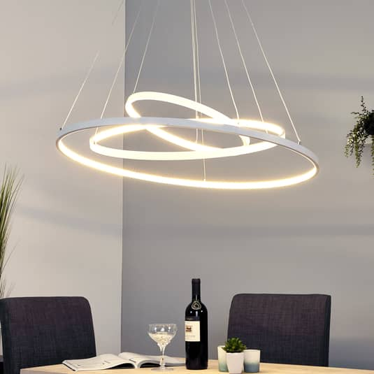 Lindby Philline LED-Hängeleuchte Hängelampe Lampe Leuchte Ø 80 cm 42W LED weiß