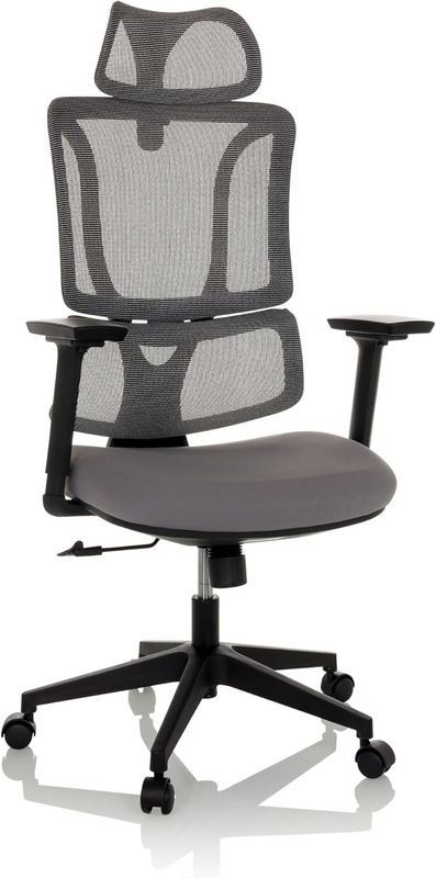 My Buero Bürostuhl Drehstuhl Ergomy Sitz Stoff Rücken Netzstoff Grau Office Stuhl B-Ware - 884002