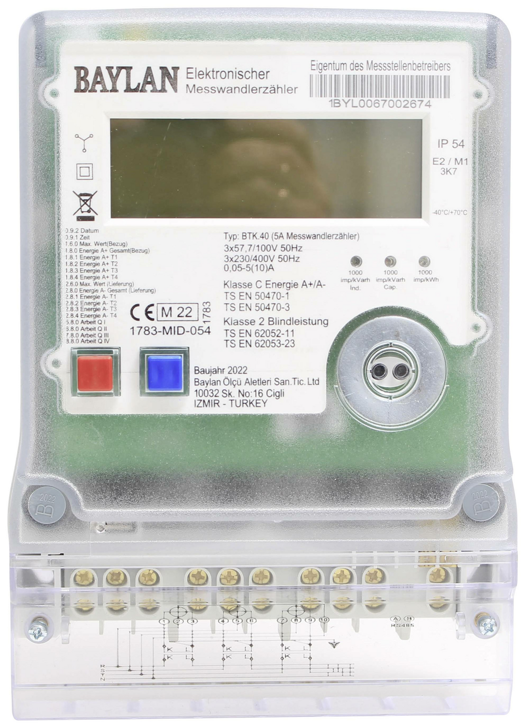 Counttec Drehstromzähler Elektronischer Messwandlerzähler Zählerkreuz digital