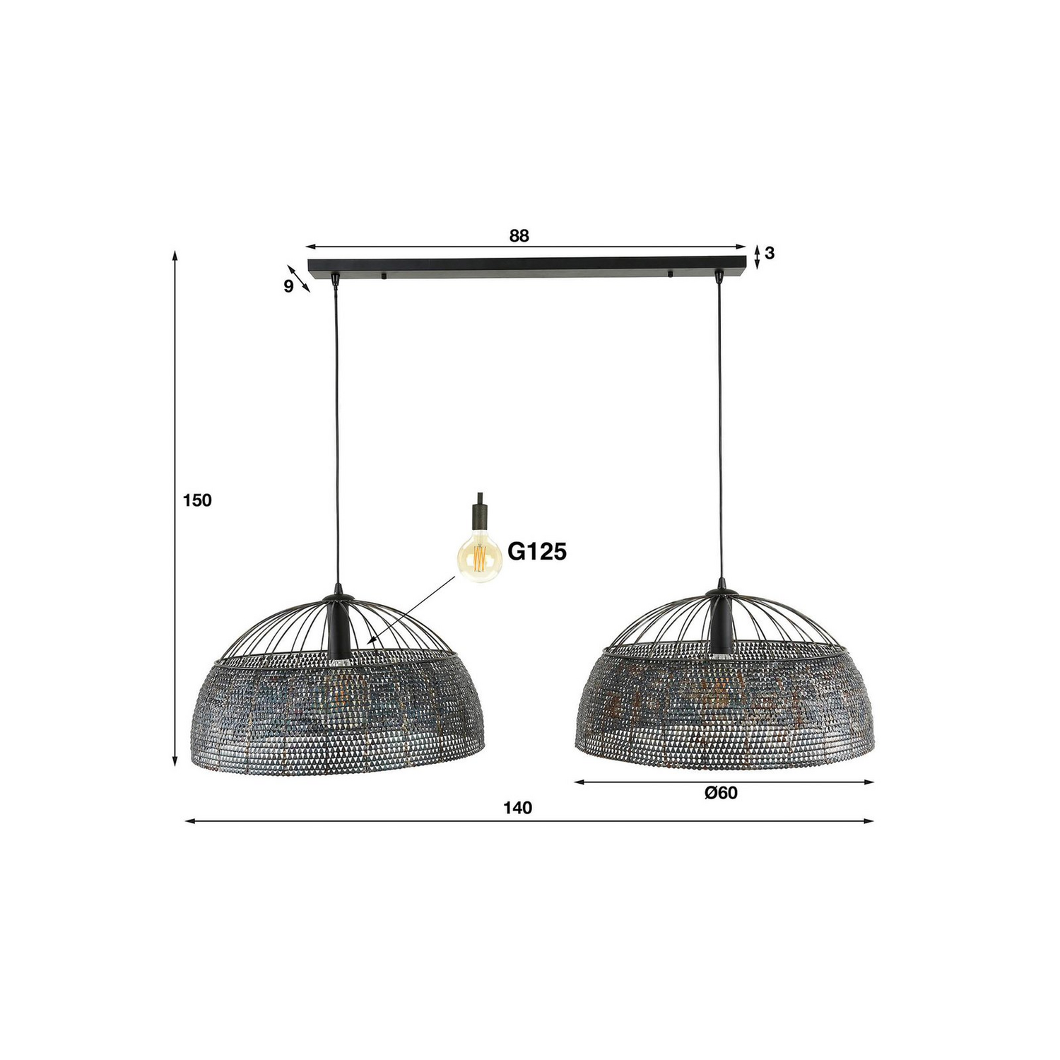 B-Ware Setengah Hängeleuchte Hängelampe Leuchte Lampe Pendelleuchte Pendellampe Li227