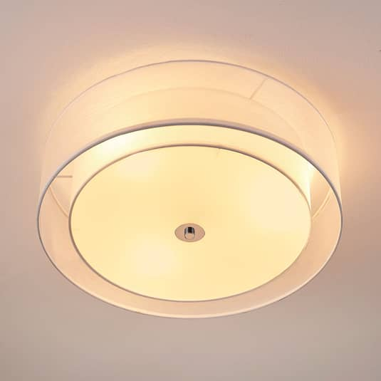 Lindby Tobia LED-Stoffdeckenlampe Organza Deckenlampen Deckenlicht Lampe weiß