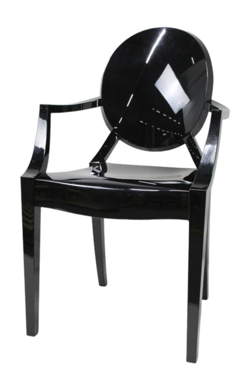 Kartell Louis Ghost Stuhl schwarz stapelbar für Innen- und Außenbereich - 8034105780187