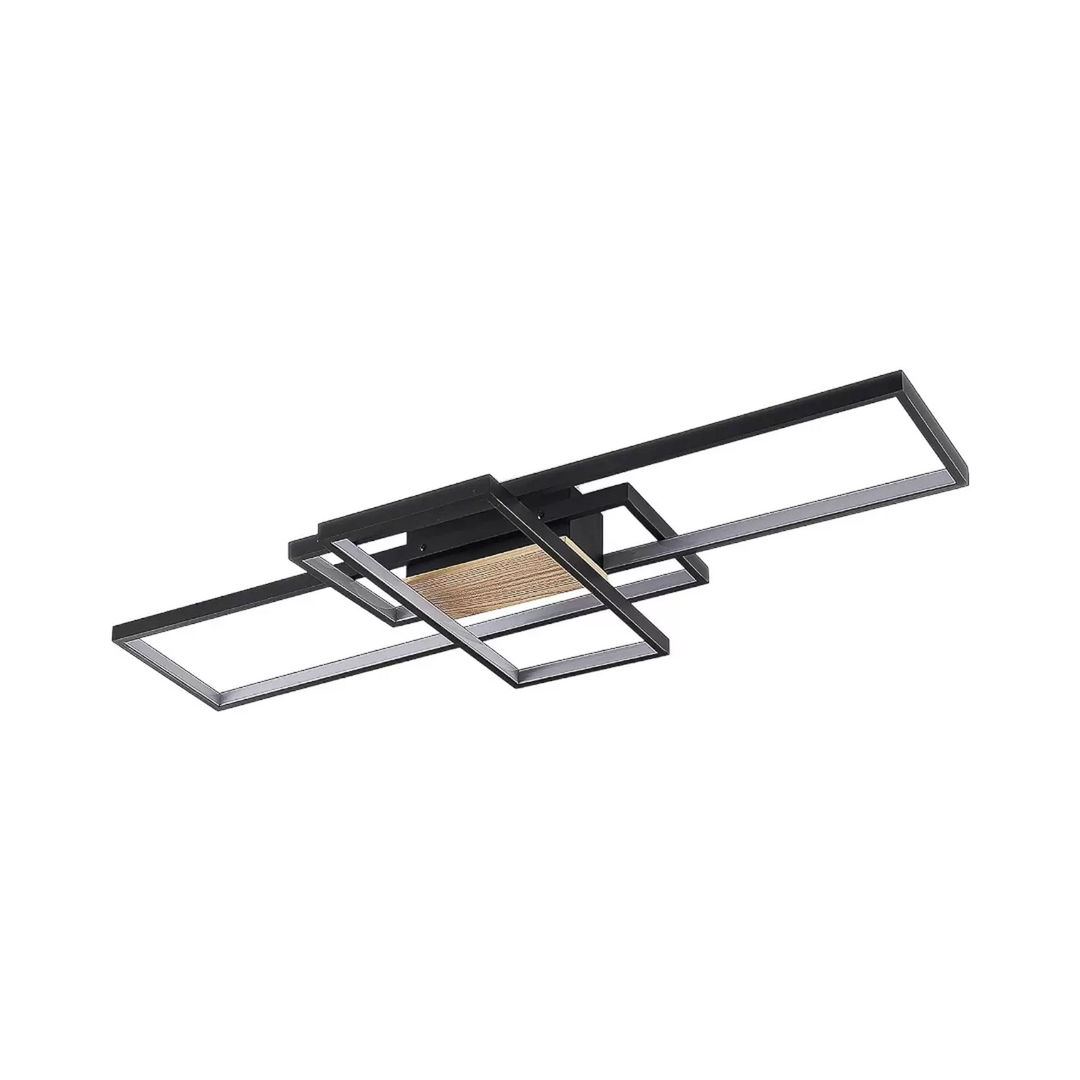 Lindby Emiljan LED-Deckenlampe Deckenlampe Deckenlicht Flurlampe schwarz matt