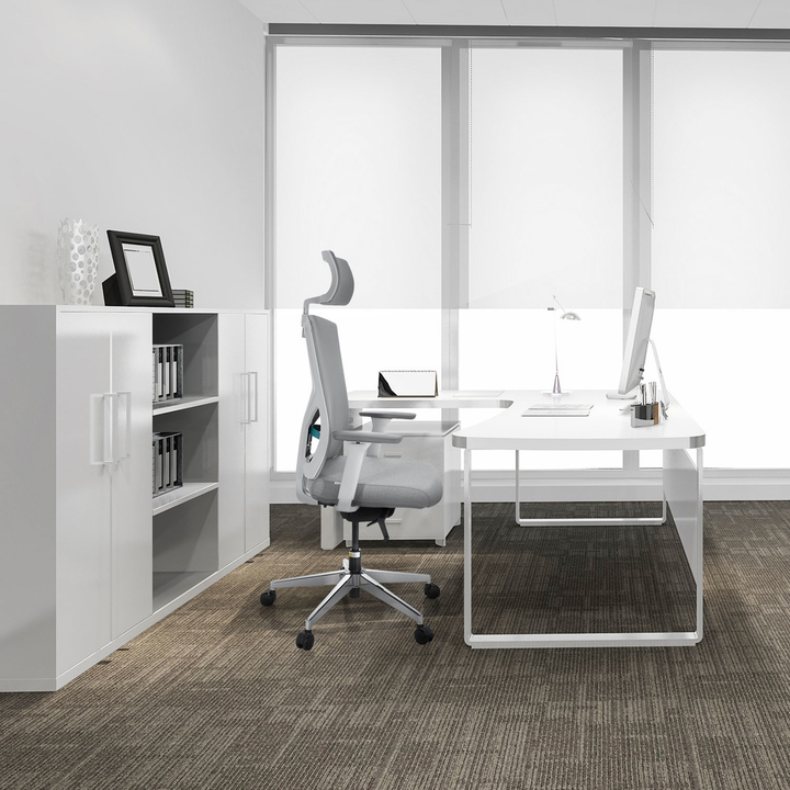 hjh OFFICE Bürostuhl Drehstuhl Stuhl Stoff grau Armlehnen höhenverstellbar
