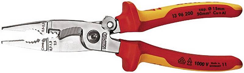 B-Ware Knipex 13 96 200 Multifunktionszange Zange Für Aderendhülsen 50 Mm² Rot Gelb