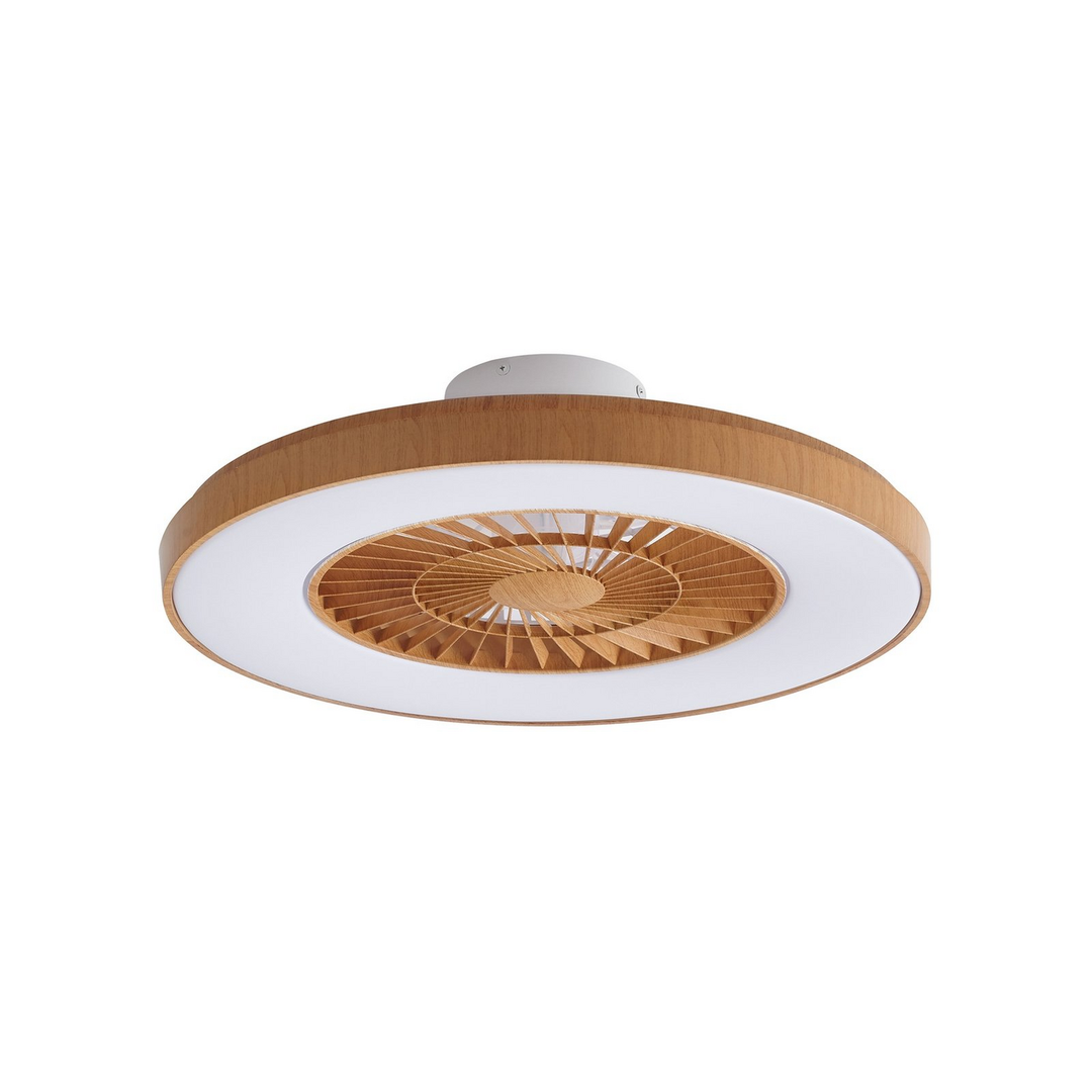 Lindby LED-Deckenventilator Teleo Deckenventilator Venti holzfarben DC leise CCT