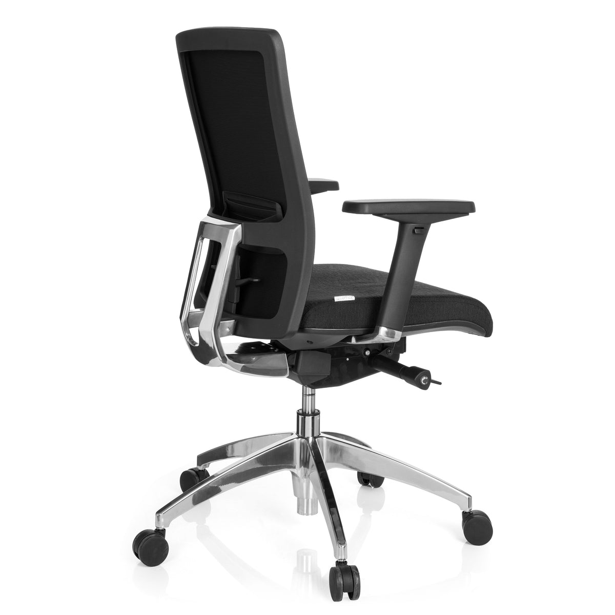 hjh OFFICE Bürostuhl Chefsessel Drehstuhl Stoff schwarz Armlehne Lendenstütze - 4260182551271