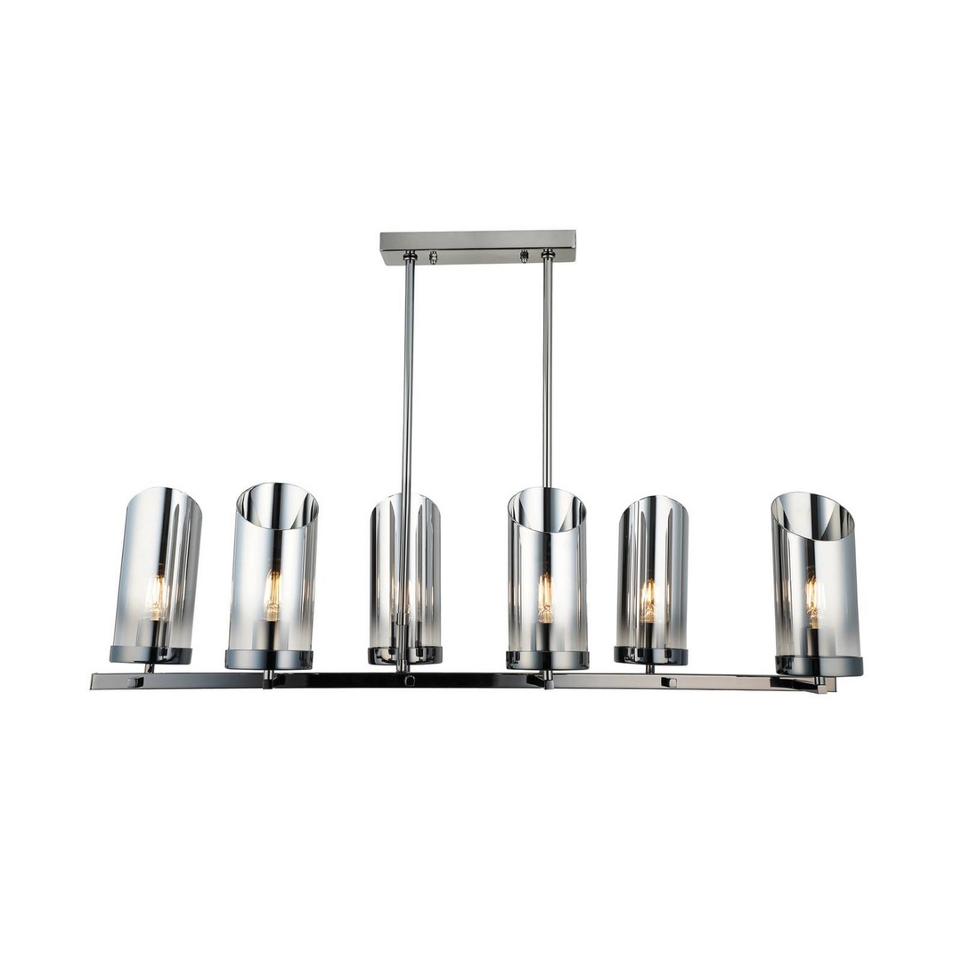 Lucea Kronleuchter Padrela Linear Schwarz Chrom 6 Flg Deckenlampe Deckenleuchte B-Ware - 8698525602810