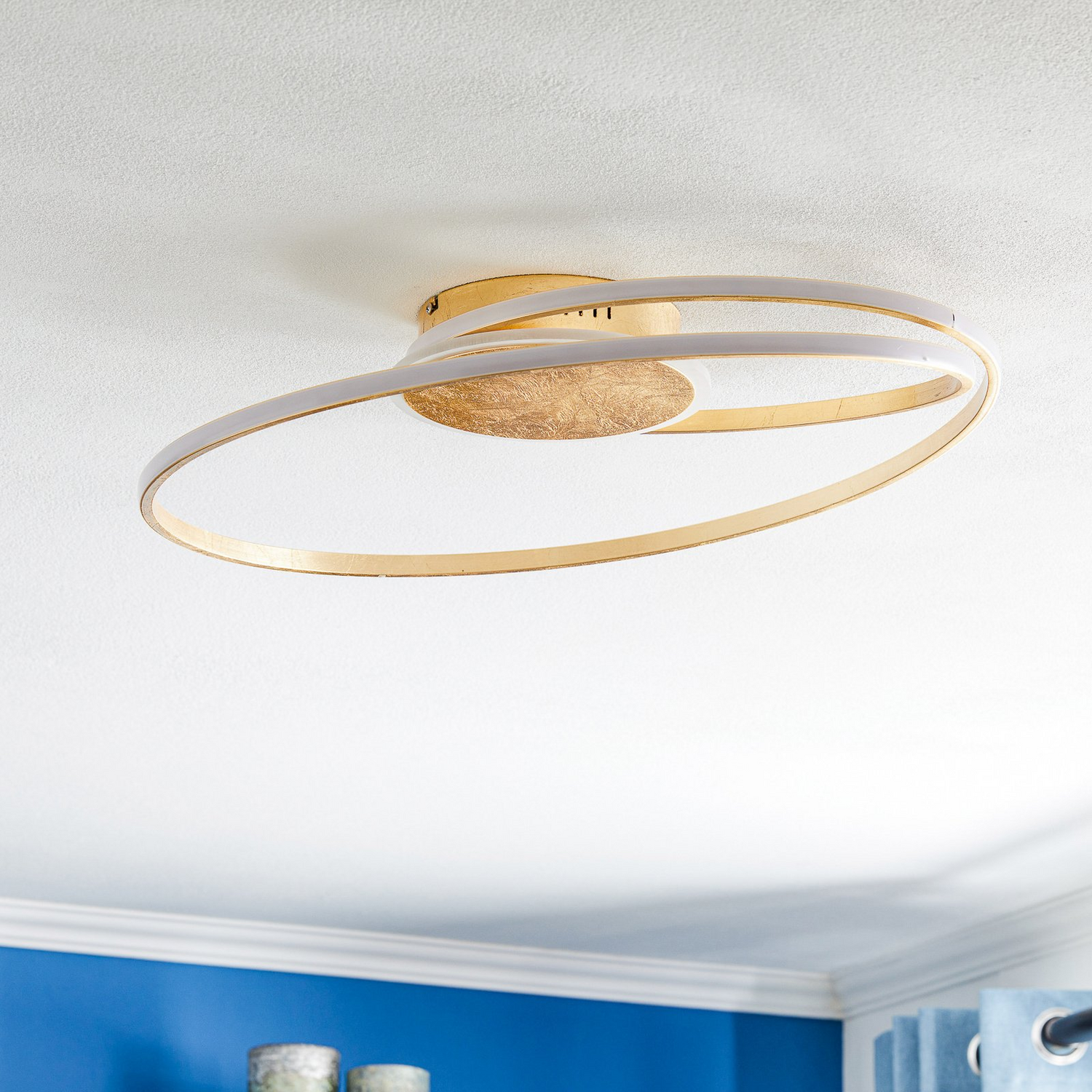 B-Ware Lindby Deckenleuchte Lampe Led Gold Aluminium Dorle Wohnraumbeleuchtung Rund