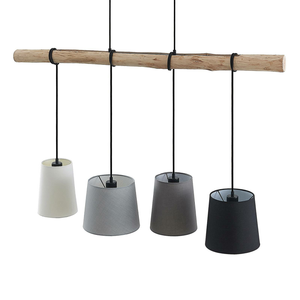 Suspension Lindby Hinai, plafonnier, lampe suspendue, E27, noir/gris, we996