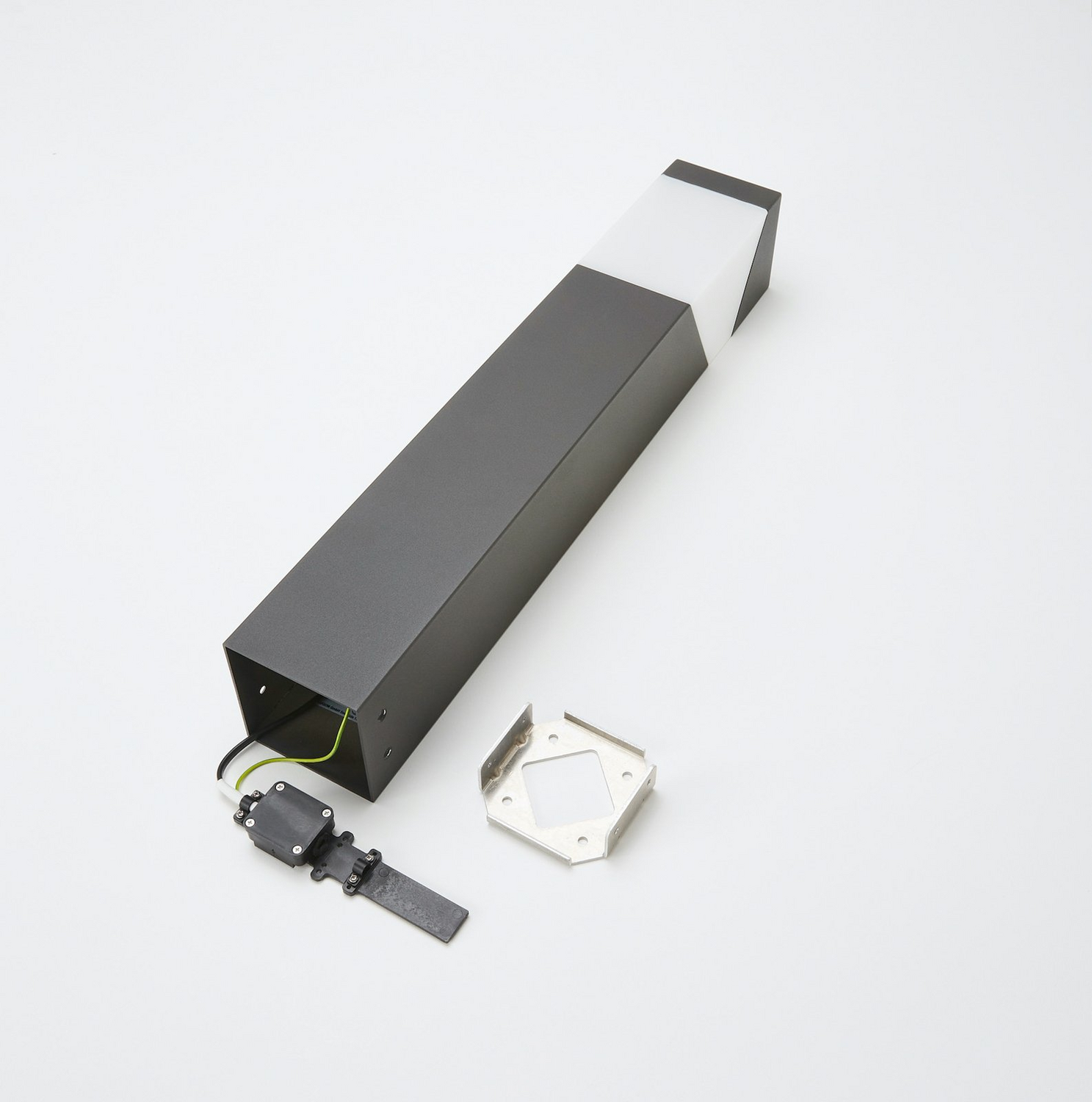 B-Ware Lucande Sockelleuchte Kiran Wegeleuchte Gartenleuchte Lampe E27 Aluminium Grau